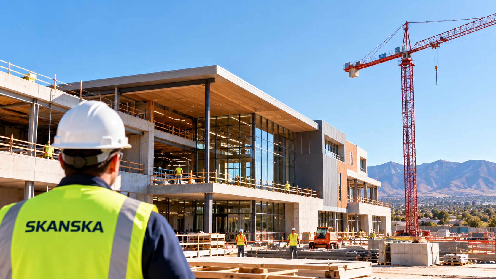 Illustrated construction site